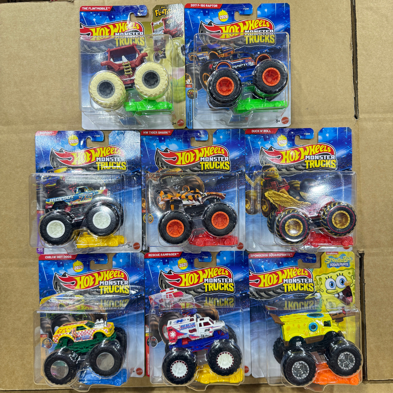 Hot Wheels Bigfoot Fyj44 Wild Muscle Off-Road Rubber Tire Alloy Car Model Toy Tiger Fire Truck Hot Wheels Bigfoot Fyj44 Wild Muscle Off-Road Rubber Tire Alloy Car Model Toy Tiger Fire Truck