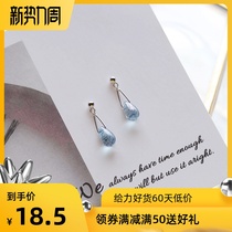 Sterling silver water drop earrings womens simple summer niche design sense temperament thin round face high-end earrings small and fresh