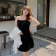 100% plus size/2024 new chubby mm waist slimming suspender dress women's summer skirt in inner skirt