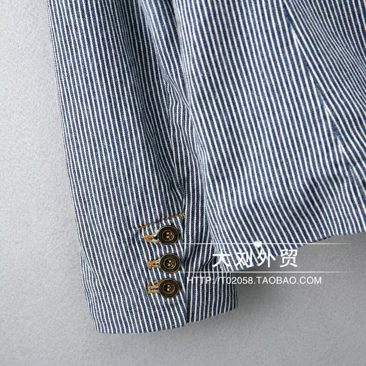 Áo đơn Pháp mùa xuân mới đơn giản cho phụ nữ đơn giản 2 nút giảm béo phù hợp với áo khoác sọc áo khoác bomber nữ