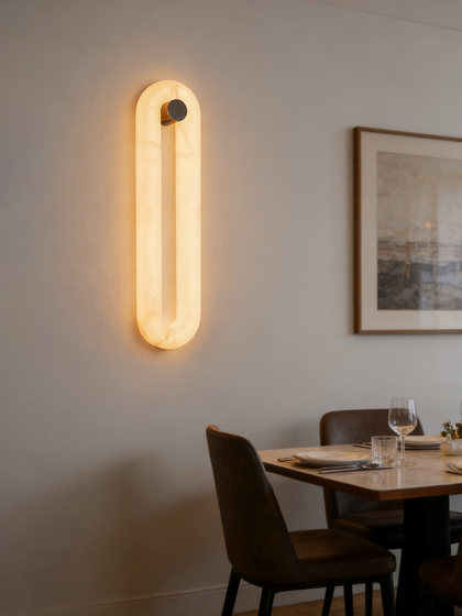 New Chinese-Style Light Luxury Natural Marble Wall Lamp, Modern Minimalist Living Room and Bedroom Decorative Lamp, High-End Villa Lamp, Led