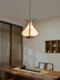 Song Dynasty Aesthetic Wooden Pendant Light, Vintage Artistic Fabric Lampshade, Fish Line-Shaped Pendant Light, Versatile Single-Head Small Pendant Light