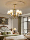 All-Copper American-Style Vintage European-Style Villa Living Room Branch-Shaped Chandelier with Multiple Candle Lights, High-End and Elegant Pendant Lighting
