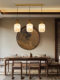 Song-Style Aesthetics, New Chinese-Style Retro Wooden Glass Small Pendant Lamp, Bedroom Bedside, Dining Room, Hallway Single-Head Atmosphere Lighting Fixture