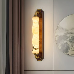 New Chinese-Style Jade Wall Lamp for Living Room 2025 New Model Bedroom Bedside Retro Solid Wood Staircase Tv Background Wall Lamp