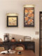 New Chinese Style Art Oil Painting Wall Lamp Living Room Background Light Zen Bedroom Bedside Lamp Decorative Hanging Painting Decorative Lamp
