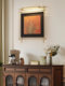 New Chinese Style Art Oil Painting Wall Lamp Living Room Background Light Zen Bedroom Bedside Lamp Decorative Hanging Painting Decorative Lamp
