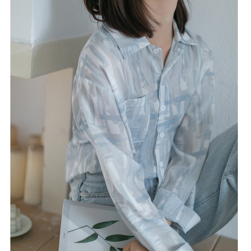 Port Wind Shirts Women's Summer New Loose Design Sense don't get clothes printed long sleeves thin Snowspun sunscreen