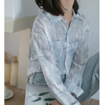 Port Wind Shirts Womens Summer New Loose Design Sense dont get clothes printed long sleeves thin Snowspun sunscreen