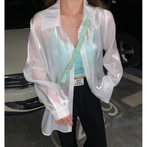 Beach Sun Protection Shirt Woman Summer Loose Fashion Blouse Long Sleeve Cloak Shoulder Thin Jacket Breathable Man Fish gie sunscreen