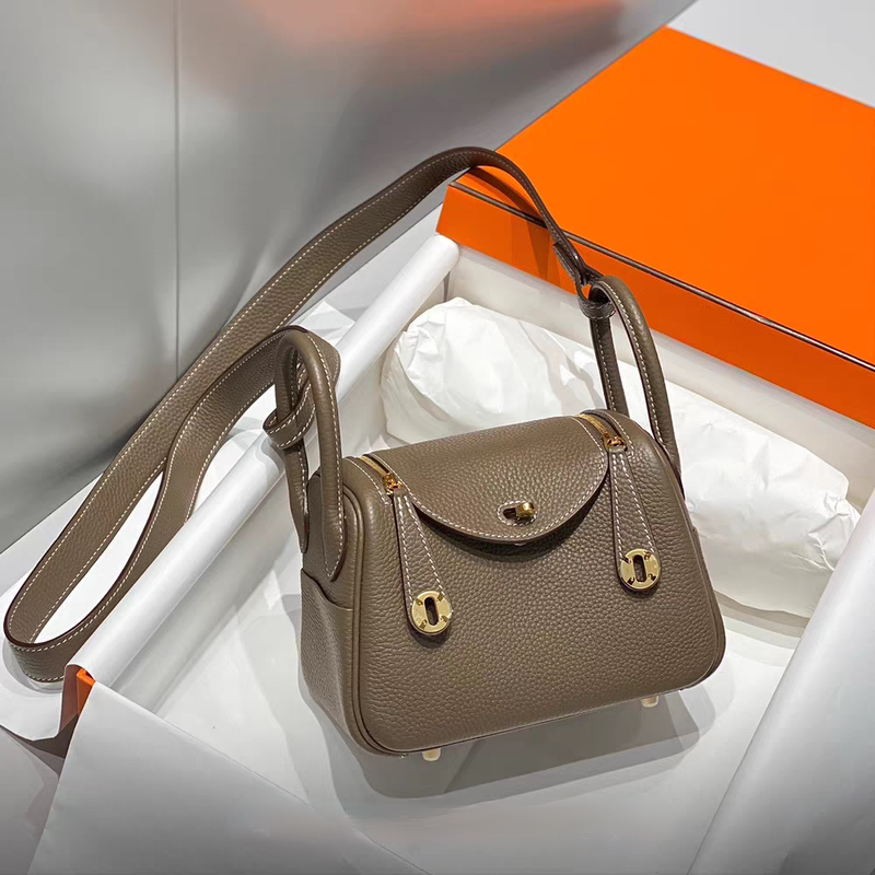 First-Layer Cowhide Mini Lindy Bag 19 Elephant Gray Genuine Leather Shoulder Crossbody Small Bag Handbag Doctor Bag Lindy Small Size First-Layer Cowhide Mini Lindy Bag 19 Elephant Gray Genuine Leather Shoulder Crossbody Small Bag Handbag Doctor Bag Lindy Small Size
