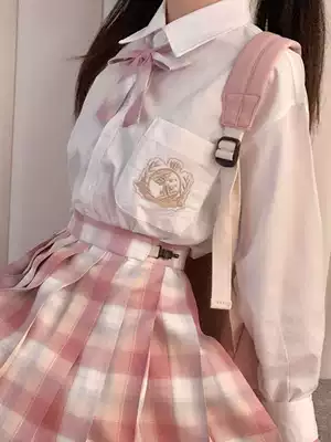 Puding Bear ~ Original jk shirt uniform long sleeve autumn embroidered top dk lovers dress female college style student shirt