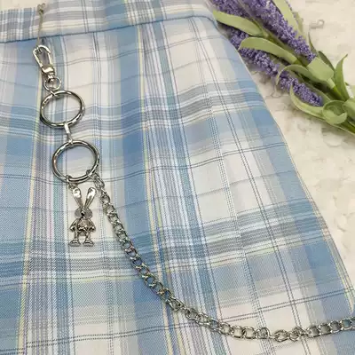 Puding bear ~ grid skirt hanging jkdk uniform accessories cute waist chain bad skirt chain accessories jk Japanese series