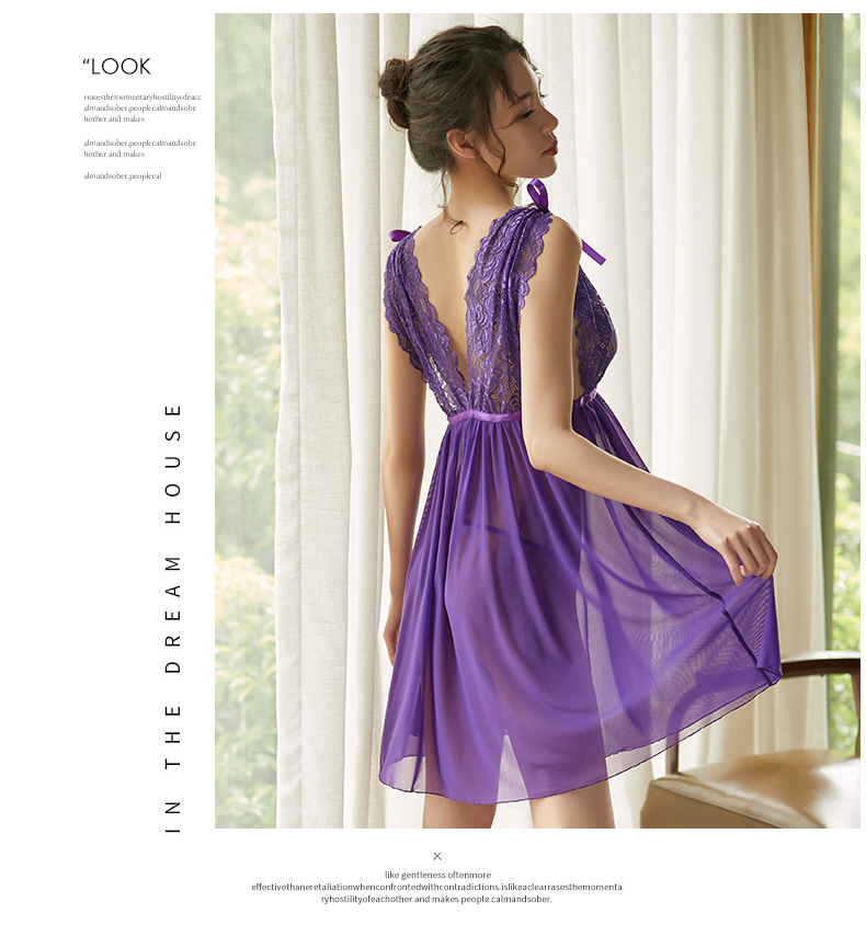 Phụ nữ ren vải tuyn trong suốt treo áo ngủ cardigan với đồ lót gợi cảm váy nóng quyến rũ đồ ngủ gợi cảm kiểu đầm đẹp