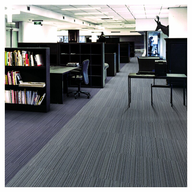 Commercial larger than carpet square polypropylene modern simple striped office walkway conference room Valletta