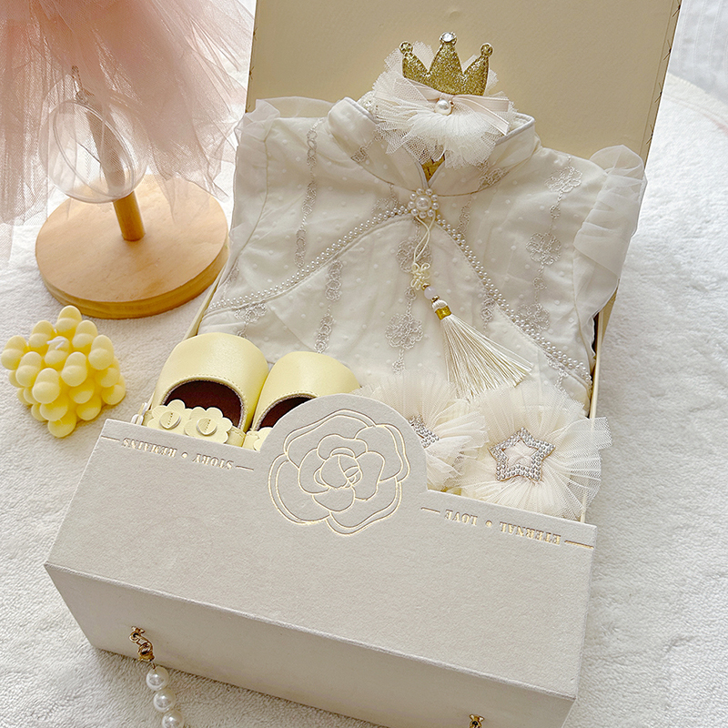 Hundred-Day Baby Hanfu Dress Newborn Clothes Gift Box Set Chinese Style Girl Gift High-End Baby Dress
