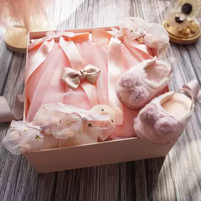 New baby clothes gift box set set full moon princess dress baby spring dress 100 day banquet dress gift high-grade
