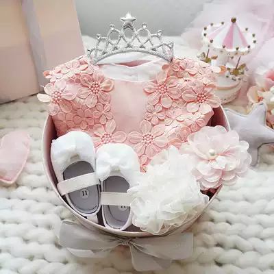 Newborn gift box set baby princess dress 100 days clothes gift gift high-end newborn baby full moon suit spring