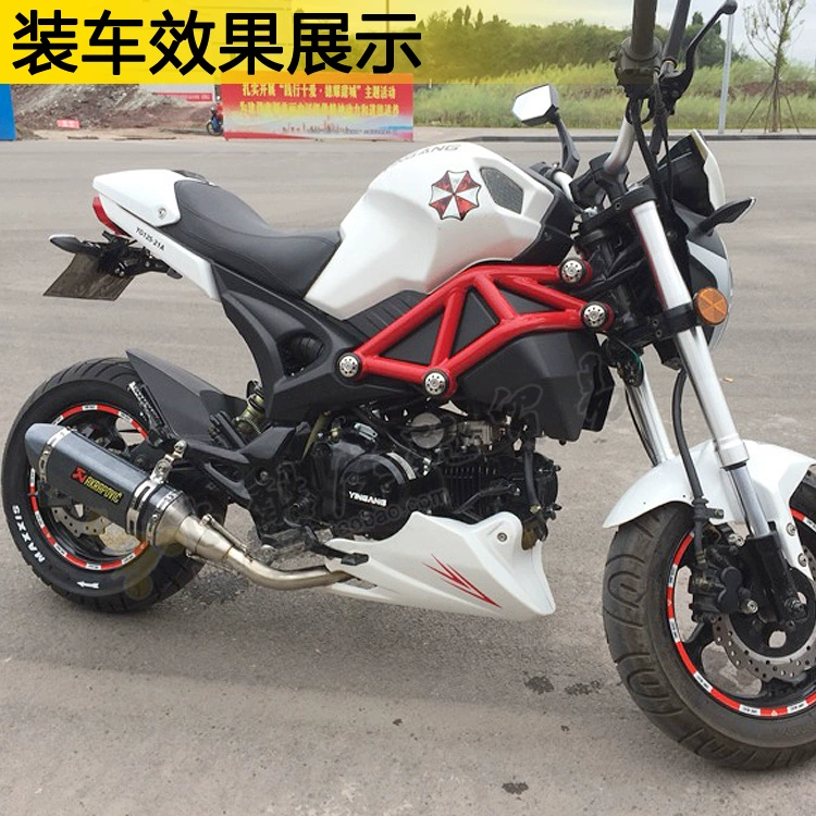 Honda ít khỉ MSX125 Ducati bạc thép nhỏ quái vật xe máy sửa đổi chiên đường phố ngang xi lanh ống xả ống khói bô xe máy exciter 135