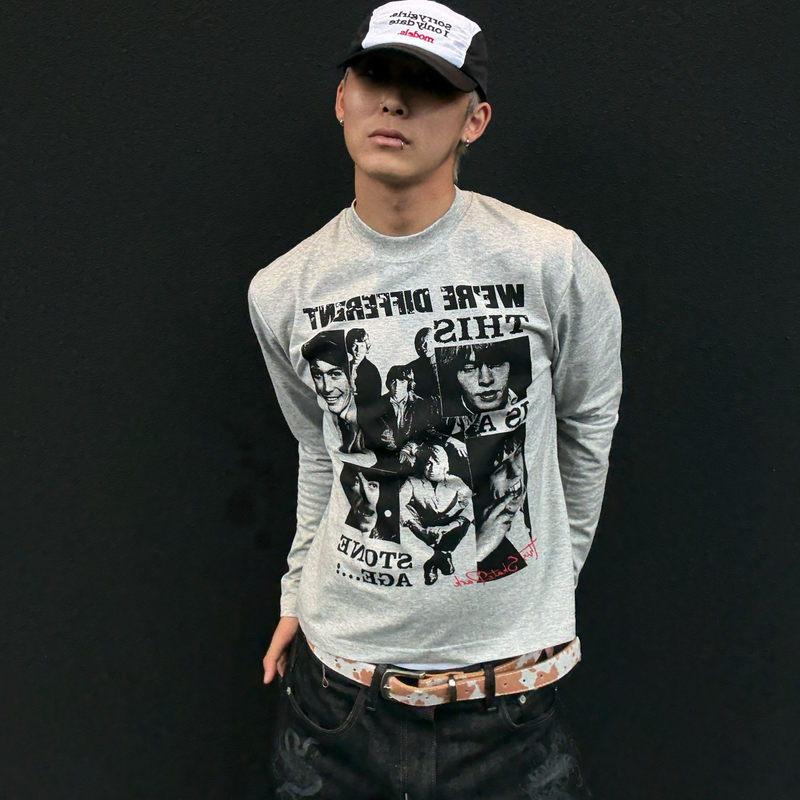 Skatepark “Rolling Stone Long Sleeve” Autumn Sorona Regular Shoulder Round Neck Small Neckline Waistline Slimming Printed T-Shirt Skatepark “Rolling Stone Long Sleeve” Autumn Sorona Regular Shoulder Round Neck Small Neckline Waistline Slimming Printed T-Shirt