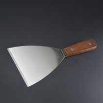 Stainless steel wood shovel fried iron plate barbecue shovel Frying flour scrape flour cut cooking shovel