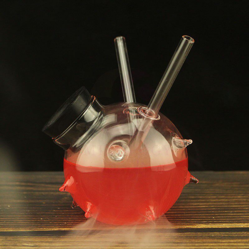 Wine Surgery Creative Spherical Cocktail Glass Personality Round Ball Cup Molecular Gourmet Smoked Cup heat resistant glass straw cup