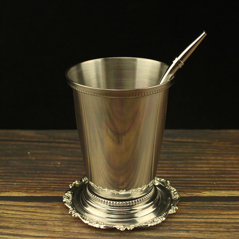 Wine Art Stainless Steel Mint Julip Cup Moguchi Metal Cocktail Glass Mint Juep Cup Mark Cup