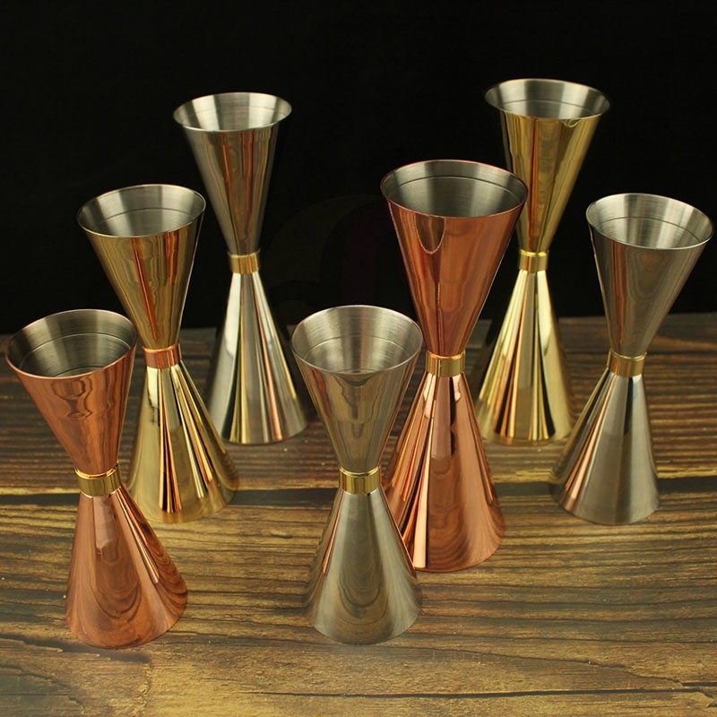 Mr Slim Japanese-style wine measuring device Stainless steel gold ring ounce device Bartending scale measuring cup Double-headed Oz cup