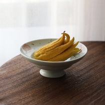 Shanshui a peach-like high-foot bowl goblet Chinese dish bowl fruit plate Jingdezhen handmade ceramic tableware pastoral style