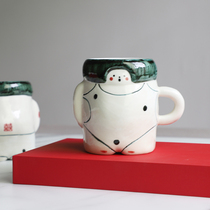 An original hand-painted ceramic mug large capacity creative practical wedding gift couple to cup set