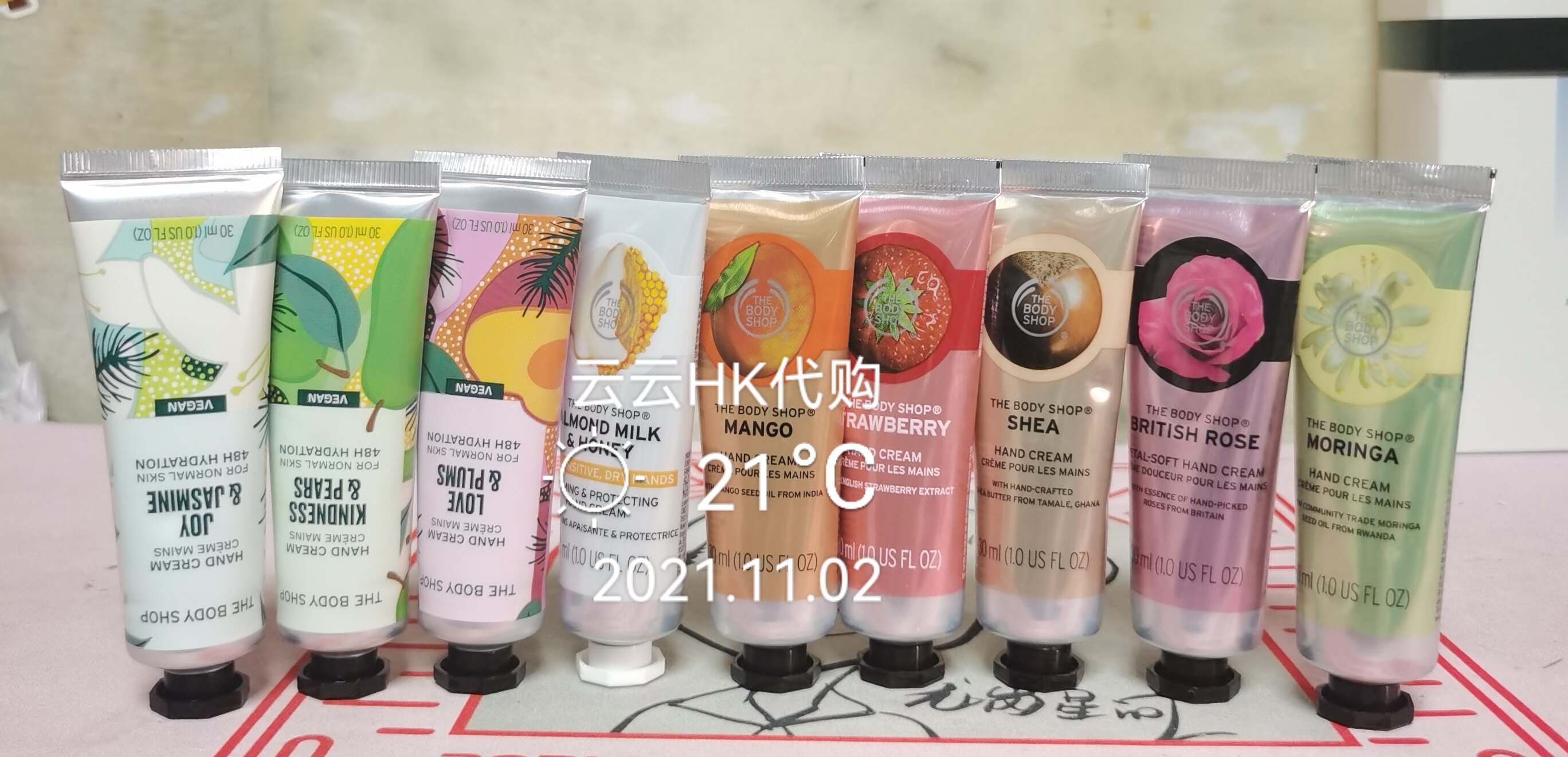Special Hong Kong counter THEBODYSHOP The Body Shop Hand Cream Moringa Flower Grapefruit Strawberry Rose