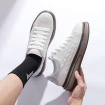 Male Shoes Summer Casual Shoes Breathable Wave Shoes Genuine Leather Mckun Air Cushion Small White Shoes Korean Version 100 Hitch Bottom Heightening Plate Shoes