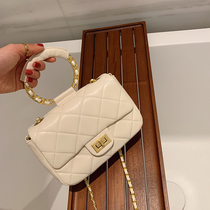 ITSK women's bag 2021 new tide summer Joker small fragrance white bag women diamond single shoulder diagonal chain bag