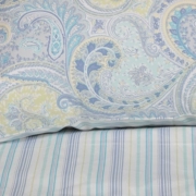 bộ đồ giường satin bông nước Mỹ phong cách, paisley màu xanh một mình áp dụng tờ - Quilt Covers