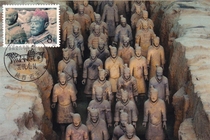T88 Terracotta Warriors and Horses of the First Emperor of Qin Terracotta Warriors Extreme Film Single Coin Not the First Day of Sale Original Landscape Stamp