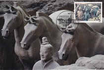 T88 Terracotta Warriors and Horses of the First Emperor of Qin Warriors and Horses Extreme Film Single Coin Sold out of the original landscape stamp on the first day.