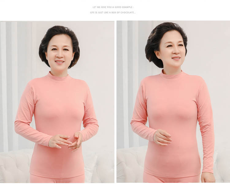 Cotton trung niên cộng với chất béo cotton kích thước lớn đồ lót nữ đơn giản quần áo mùa thu nửa cao cổ áo len cotton ấm áp hàng đầu ao giu nhiet co lo nam