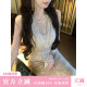 Sun Yaqiao Yirenruxue summer crocheted sleeveless stretch mesh embroidered vest swing collar top for women