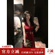Sun Yaqiao ແມ່ນ obsessed ກັບ temperament ຕົ້ນ summer ສາວຮ້ອນ hollow halter dress skirt ສີແດງ