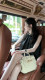 Sun Yaqiao's new spring and summer loose A-line skirt French temperament shoulder satin pearl little black skirt dress