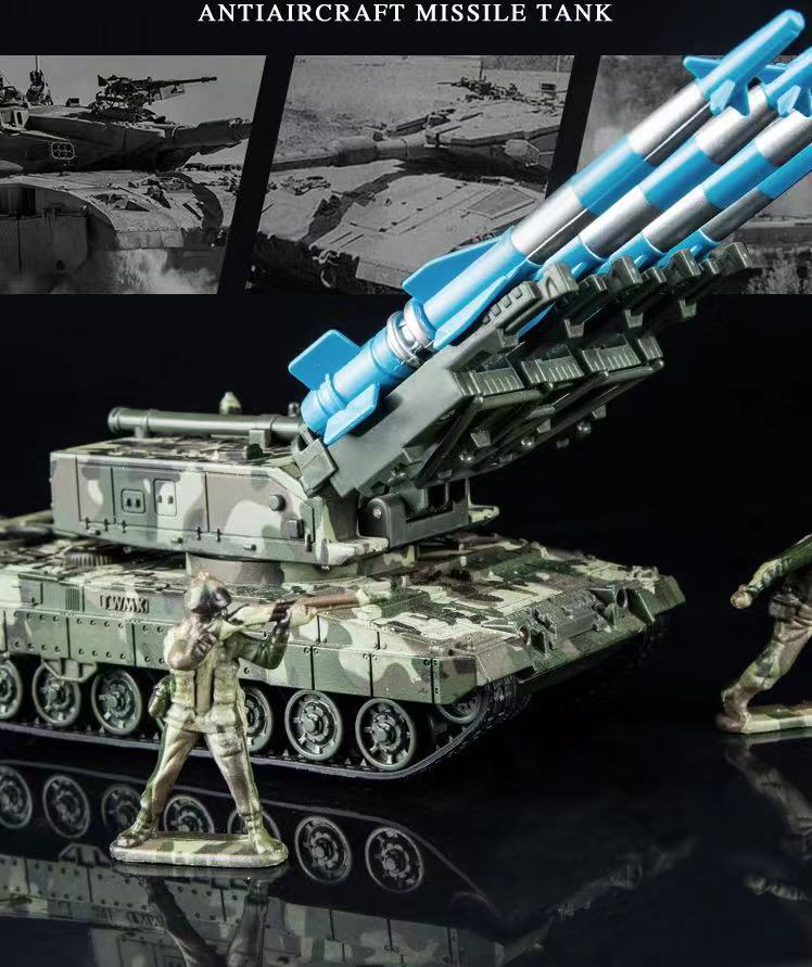 Model Metal Emulation Armored Vehicles Missile Launch Car Alloy Military Tank Model Sound And Light Resilience Children Toys