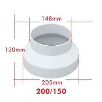 ABS plastic PVC size head pipe reducer adapter 200 150mm concentric reducer 8 inch to 6 inch reducer