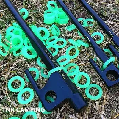 TNR Camping supplies Tent canopy ground nails Fluorescent nail ring Luminous ground nail accessories Thick silicone 100 bags
