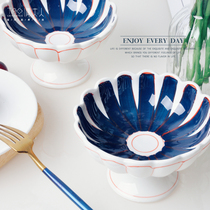 Creative Japanese ceramic tableware hand-painted peach heart-shaped goblet ice cream cup side dish snack cup dessert Cup