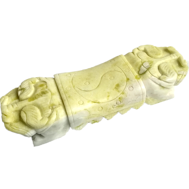 Blue Tian jade sleep health pillow with neck guard pillow in the court of Antiang and help the elderly parents present