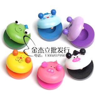 ORF children's music teaching aids Percussion instruments Cartoon color animal castanets Dance board Da Da board