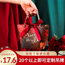  Wedding tote bag Net celebrity creative light luxury wedding candy box can carry portable candy bag bridesmaid return bag