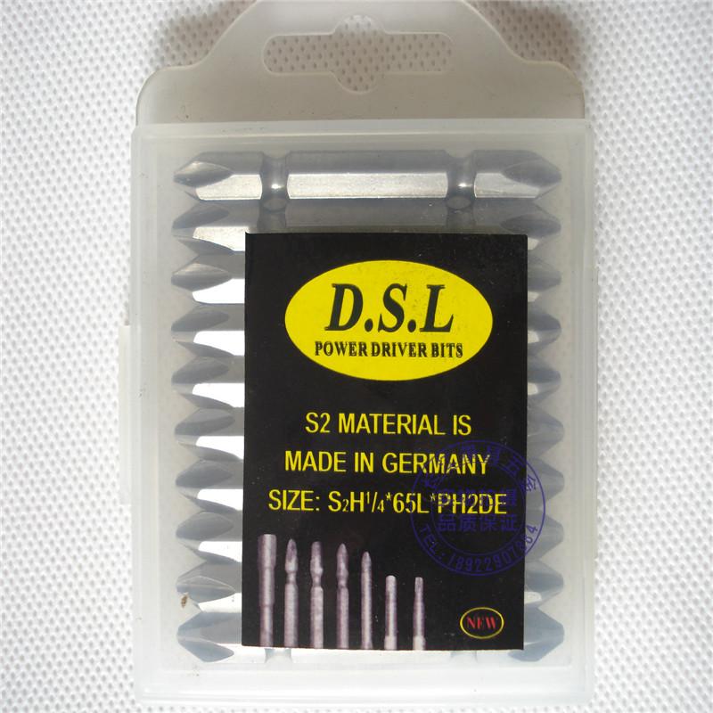DSL double head cross hexagonal screw opener head electric screwdriver nozzle pneumatically screwdriver tip S2 1 4 * 65 100L