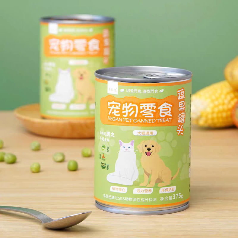 Suyueyue Vegan Canned Food for Cats and Dogs, Wet Food for Cats and Dogs, Plant-Based Vegetarian Canned Food, All-Vegan Pet Snack Canned Food 375g