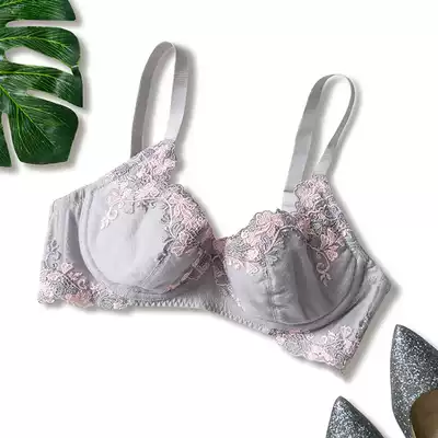 Foreign trade underwear women's thin models gather sub-breasts, anti-sagging upper bra, lace, large size, fat mm, ultra-thin bra